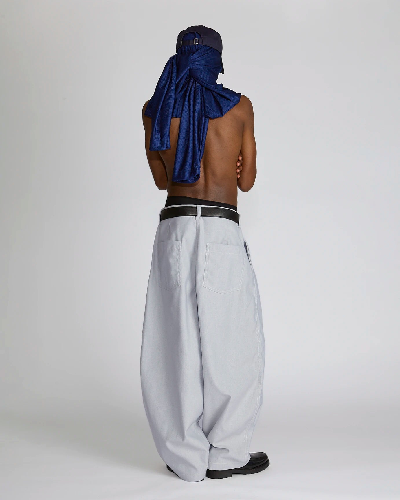 LaFrance Light Blue Double Pleated Denim