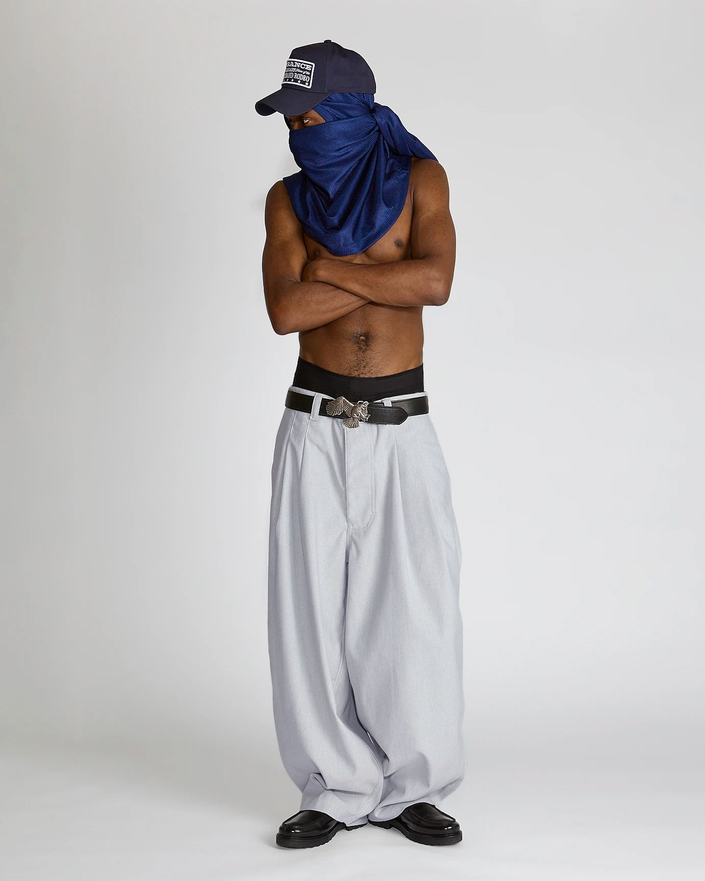 LaFrance Light Blue Double Pleated Denim